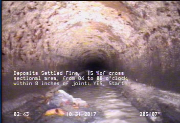 Deposits Settled Fine, 15 %of cross sectional area, from 04 to 08 o'clock, , within 8 inches of joint: YES, Start