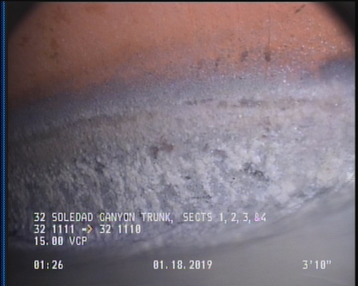 Deposits Attached Grease, 5 %of cross sectional area, from 03 to 09 o'clock, , within 8 inches of joint: YES, Start