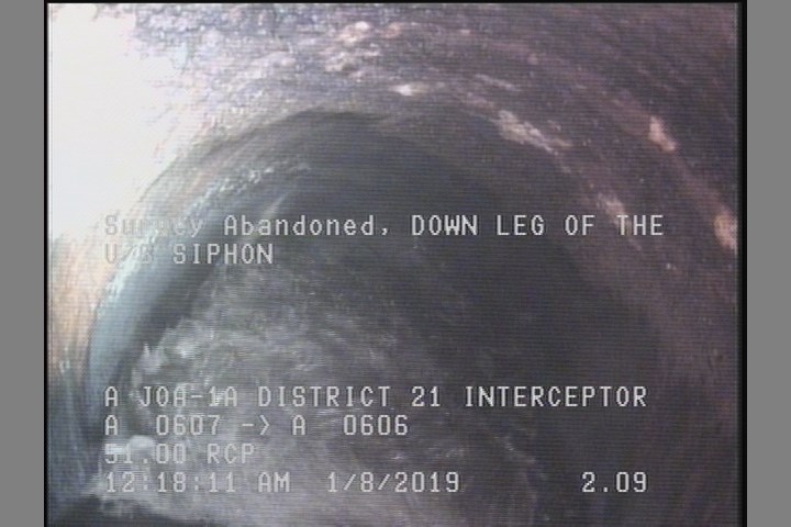 Survey Abandoned - DOWN LEG OF THE U/S SIPHON