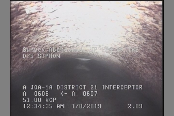 Survey Abandoned - UP LEG OF THE D/S SIPHON
