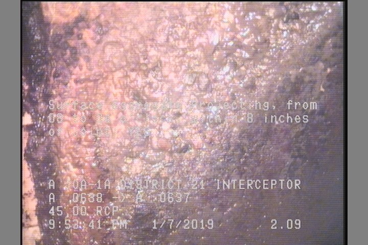Surface Aggregate Projecting, from 08 to 04 o'clock, within 8 inches of joint: YES