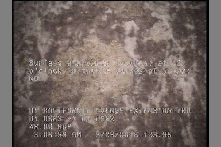 Surface Aggregate Visible, at 12 o'clock, within 8 inches of joint: NO