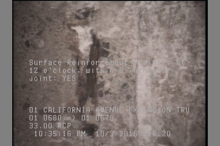 Surface Reinforcement Visible, at 12 o'clock, within 8 inches of joint: YES
