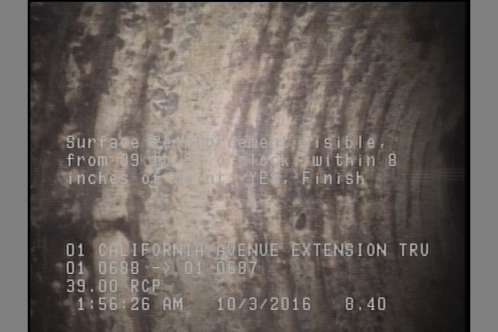 Surface Reinforcement Visible, from 09 to 03 o'clock, within 8 inches of joint: YES, Finish
