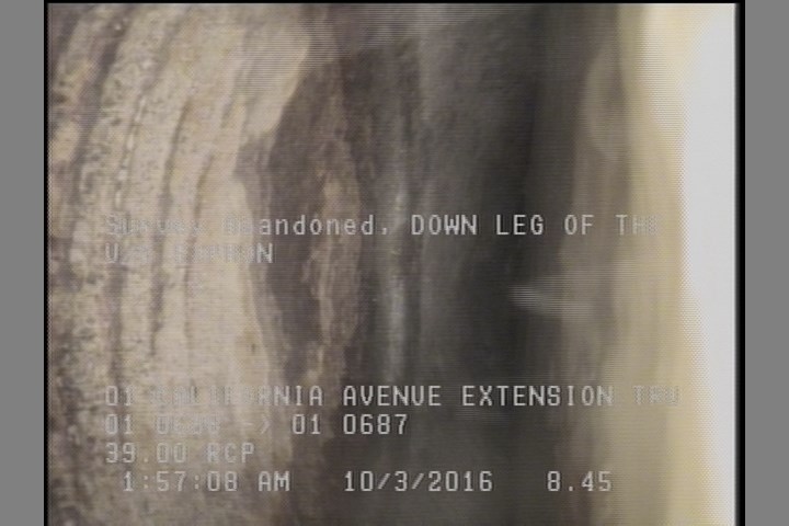 Survey Abandoned - DOWN LEG OF THE U/S SIPHON