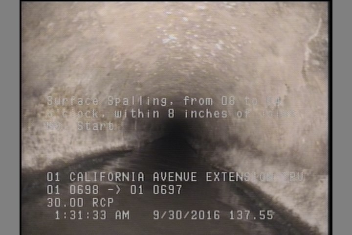 Surface Spalling, from 08 to 04 o'clock, within 8 inches of joint: NO, Start
