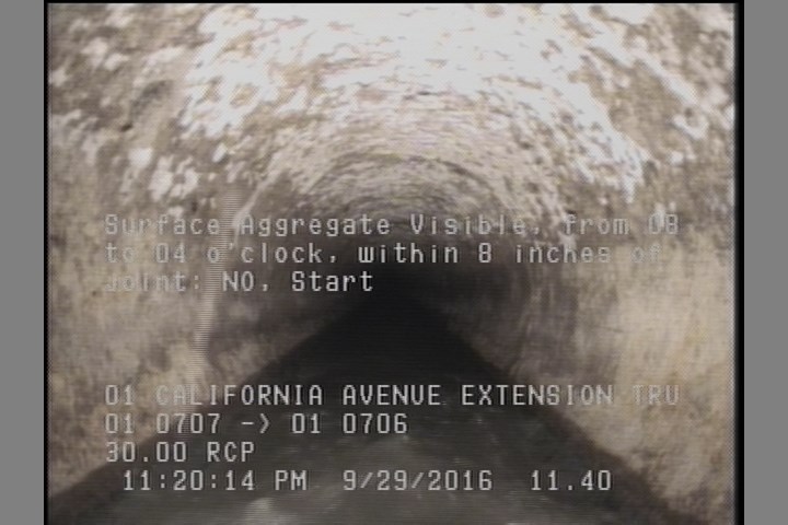 Surface Aggregate Visible, from 08 to 04 o'clock, within 8 inches of joint: NO, Start