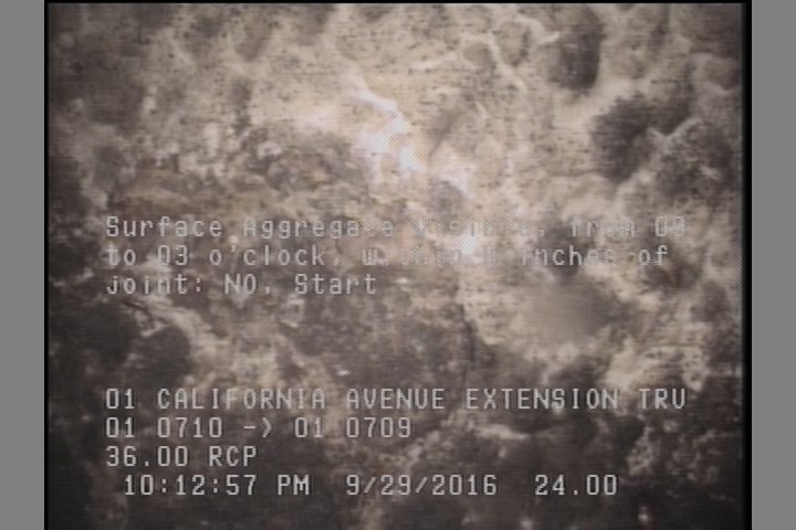 Surface Aggregate Visible, from 09 to 03 o'clock, within 8 inches of joint: NO, Start