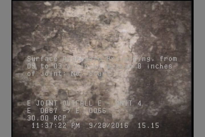 Surface Aggregate Projecting, from 09 to 03 o'clock, within 8 inches of joint: NO, Start