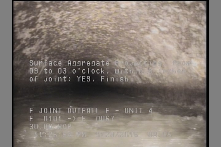 Surface Aggregate Projecting, from 09 to 03 o'clock, within 8 inches of joint: YES, Finish