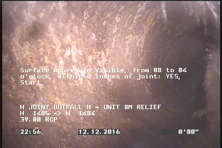 Surface Aggregate Visible, from 08 to 04 o'clock, within 8 inches of joint: YES, Start