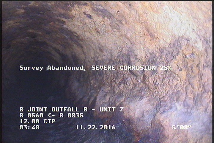 Survey Abandoned - SEVERE CORROSION 25%