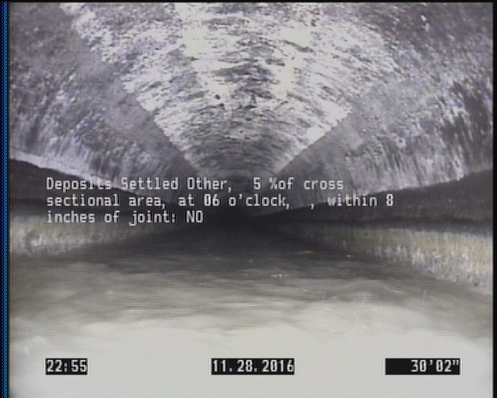 Deposits Settled Other, 5 %of cross sectional area, at 06 o'clock, , within 8 inches of joint: NO