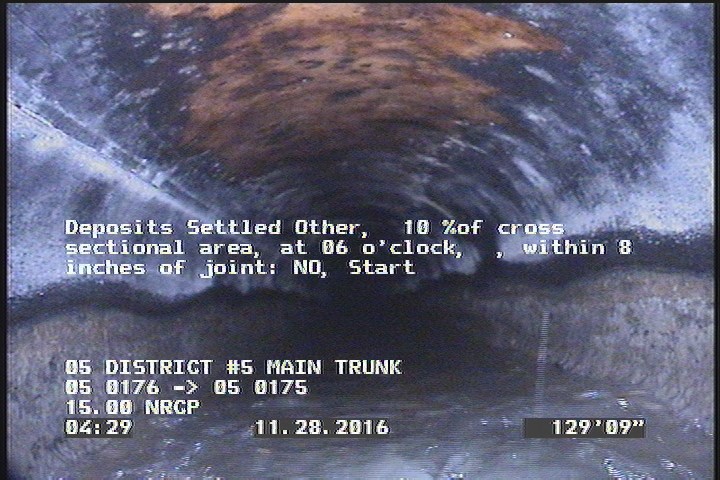 Deposits Settled Other, 10 %of cross sectional area, at 06 o'clock, , within 8 inches of joint: NO, Start