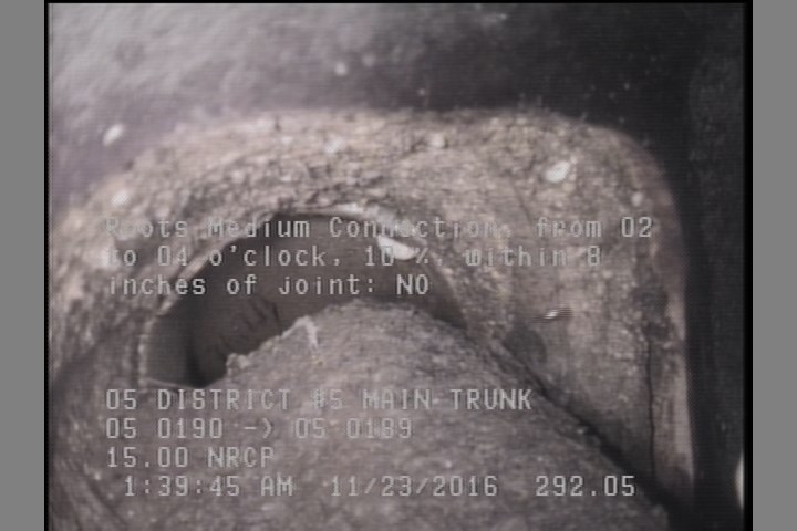 Roots Medium Connection, from 02 to 04 o'clock, 10 %, within 8 inches of joint: NO