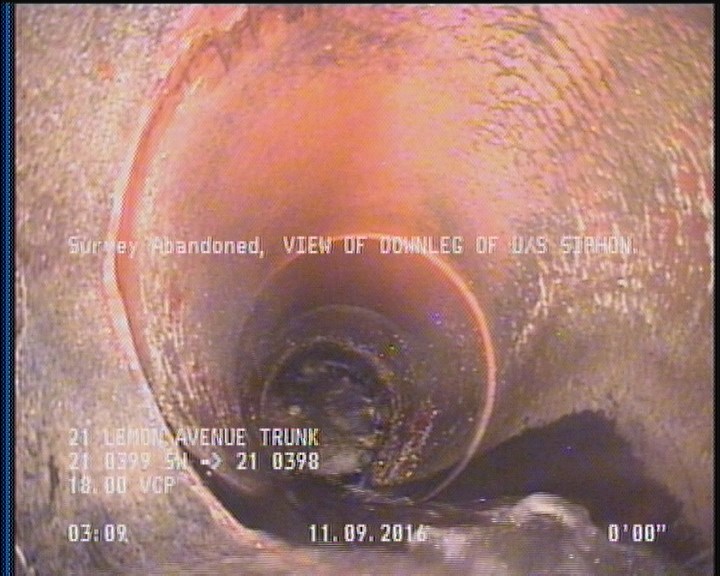 Survey Abandoned - VIEW OF DOWNLEG OF U/S SIPHON.