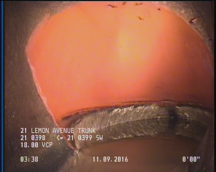 Deposits Attached Grease, 5 %of cross sectional area, from 04 to 08 o'clock, , within 8 inches of joint: YES