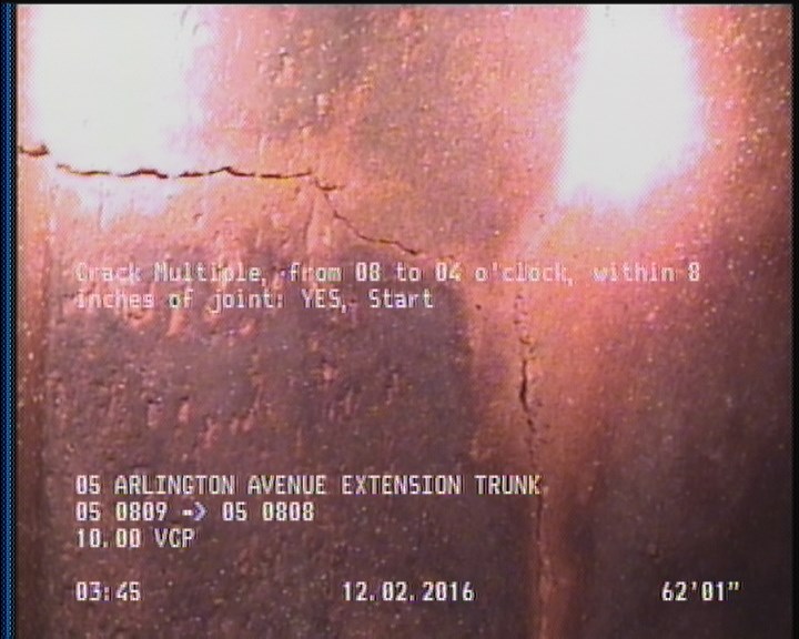 Crack Multiple, from 08 to 04 o'clock, within 8 inches of joint: YES, Start