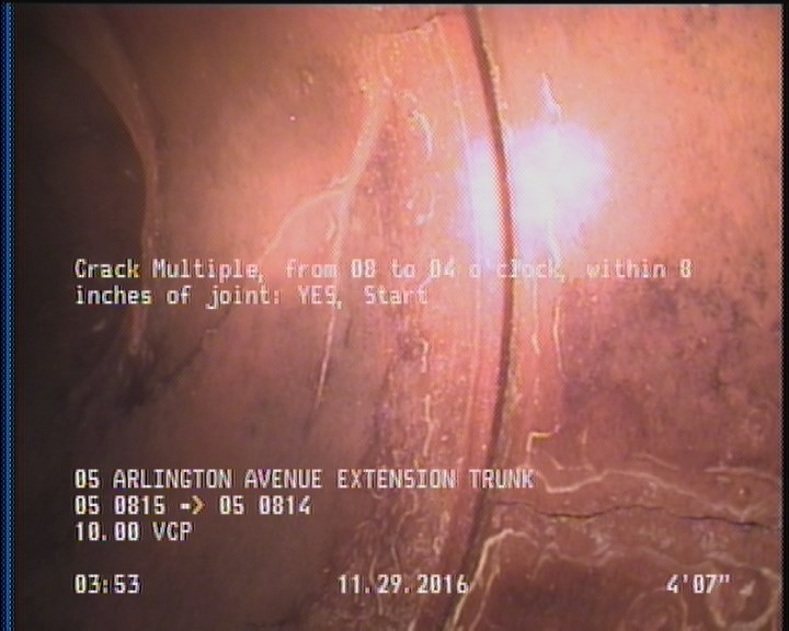 Crack Multiple, from 08 to 04 o'clock, within 8 inches of joint: YES, Start