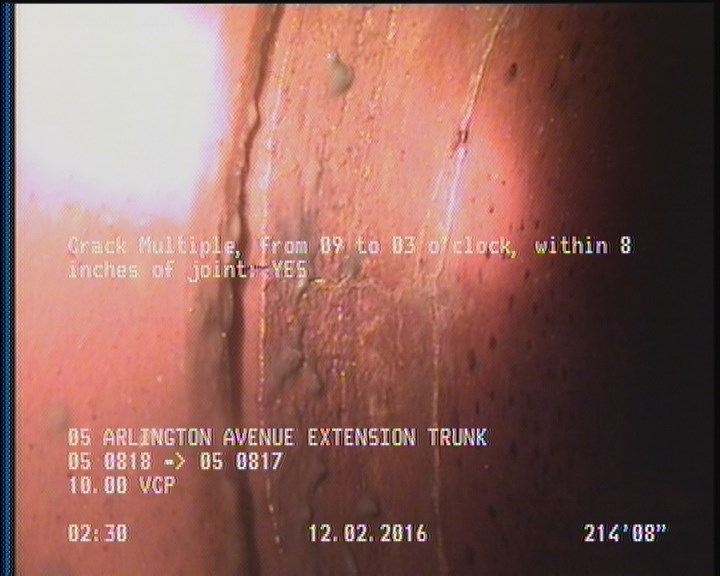 Crack Multiple, from 09 to 03 o'clock, within 8 inches of joint: YES