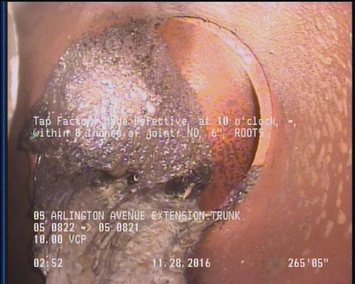 Tap Factory Made Defective, at 10 o'clock, -, within 8 inches of joint: NO, 6" - ROOTS