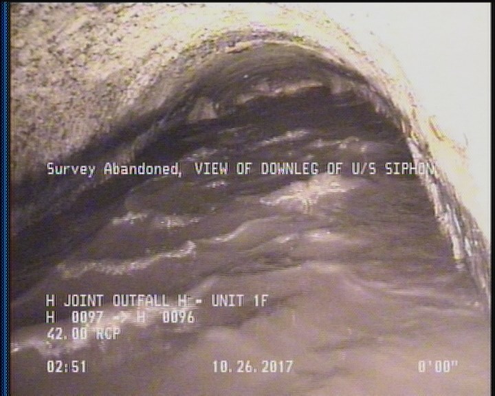 Survey Abandoned - VIEW OF DOWNLEG OF U/S SIPHON.