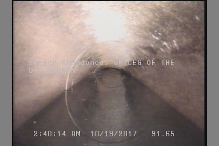 Survey Abandoned - UP LEG OF THE D/S SIPHON