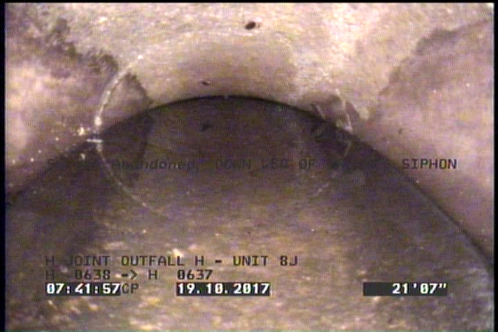 Survey Abandoned - DOWN LEG OF THE U/S SIPHON