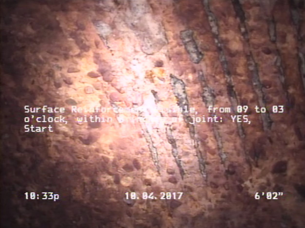 Surface Reinforcement Visible, from 09 to 03 o'clock, within 8 inches of joint: YES, Start