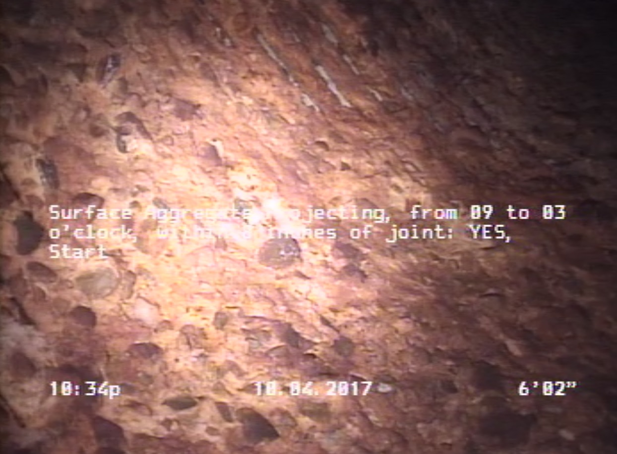 Surface Aggregate Projecting, from 09 to 03 o'clock, within 8 inches of joint: YES, Start
