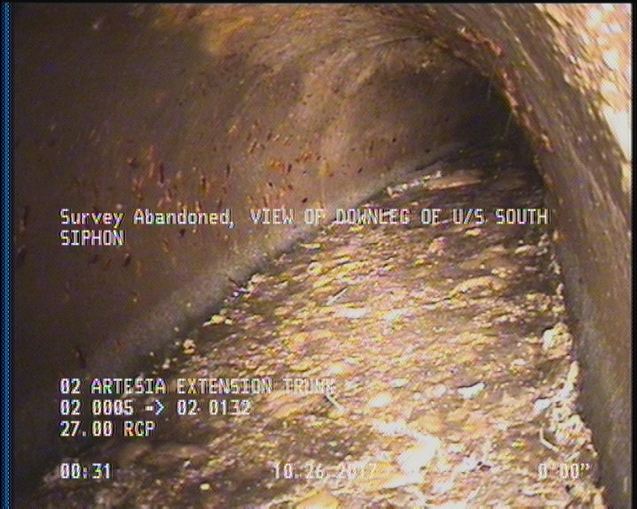Survey Abandoned - VIEW OF DOWNLEG OF U/S SOUTH SIPHON