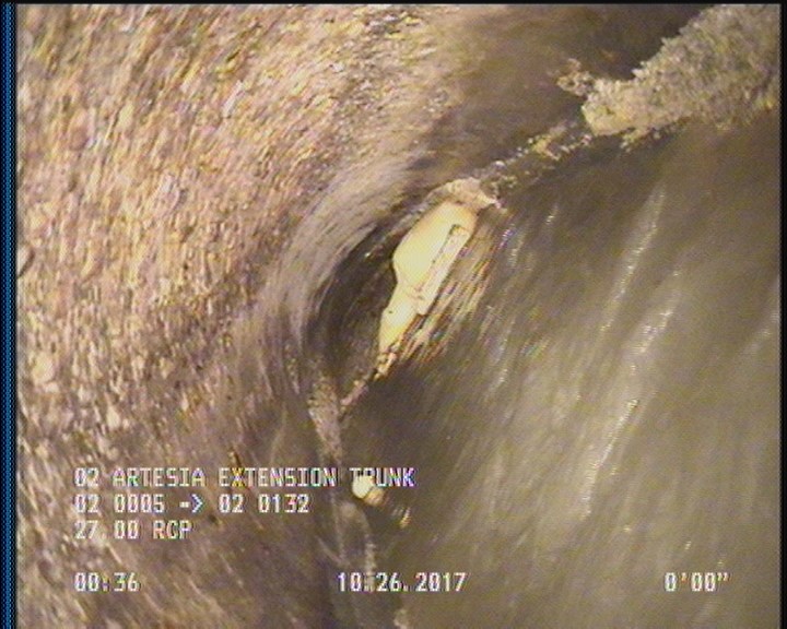 Survey Abandoned - VIEW OF DOWNLEG OF U/S NORTH SIPHON.