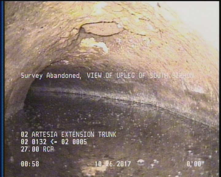 Survey Abandoned - VIEW OF UPLEG OF SOUTH SIPHON.