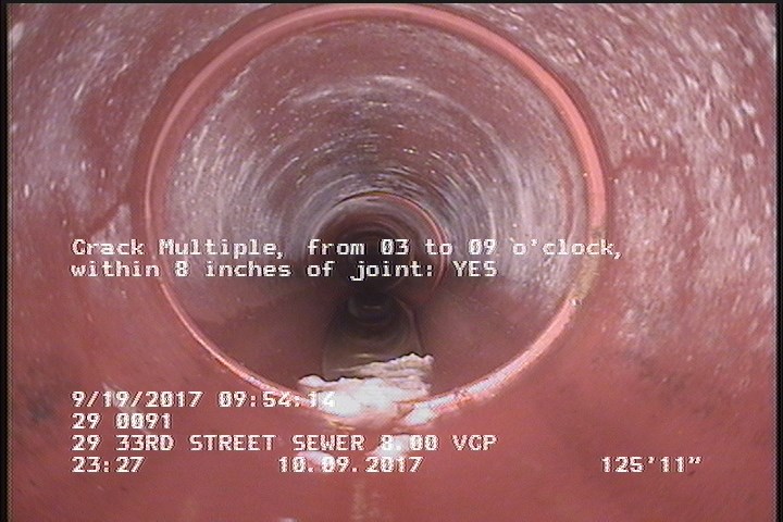 Crack Multiple, from 03 to 09 o'clock, within 8 inches of joint: YES