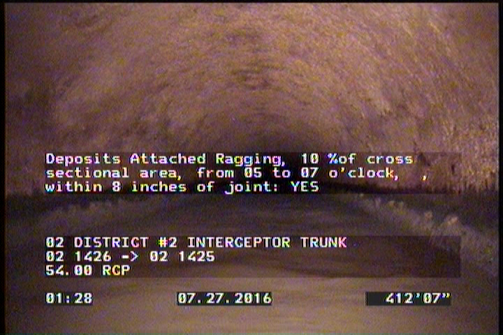 Deposits Attached Ragging, 10 %of cross sectional area, from 05 to 07 o'clock, , within 8 inches of joint: YES