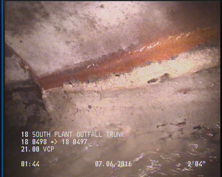 Deposits Attached Grease, 5 %of cross sectional area, from 04 to 08 o'clock, , within 8 inches of joint: YES, Start