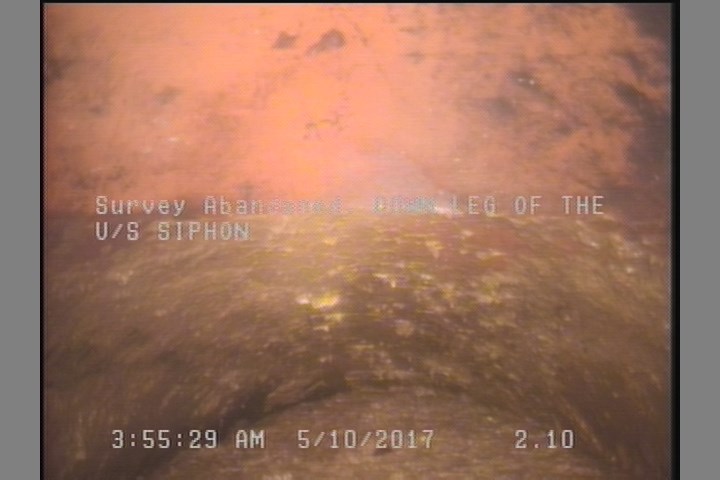 Survey Abandoned - DOWN LEG OF THE U/S SIPHON