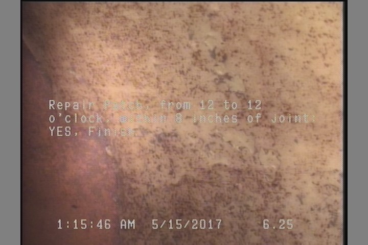 Repair Patch, from 12 to 12 o'clock, within 8 inches of joint: YES, Finish