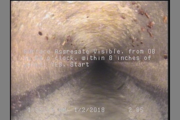 Surface Aggregate Visible, from 08 to 04 o'clock, within 8 inches of joint: YES, Start