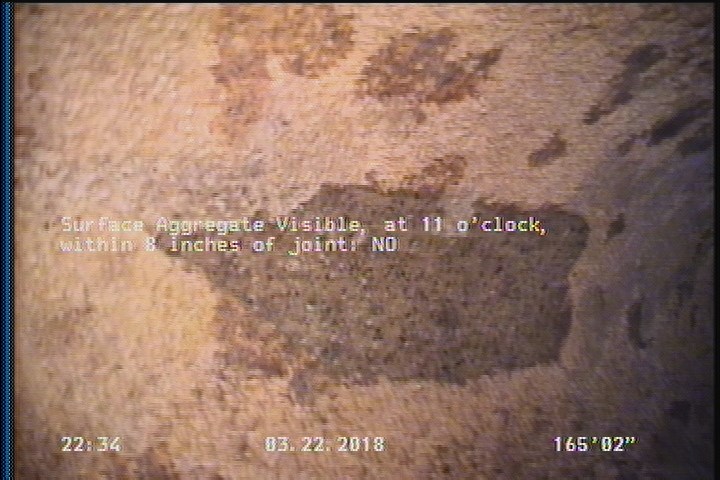 Surface Aggregate Visible, at 11 o'clock, within 8 inches of joint: NO