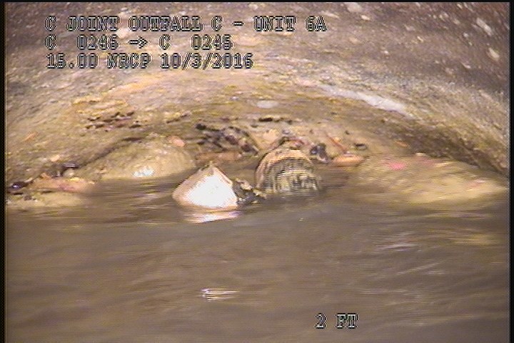 Survey Abandoned - VIEW OF THE DOWNLEG PIPE OF THE U/S SIPHON