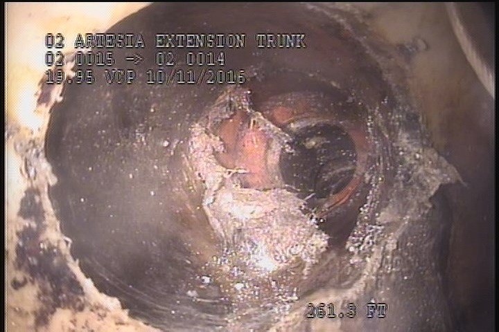 Survey Abandoned - CLEANING SNAKE HAS BEEN PULLED OUT OF THE LINE FROM THE CLEANOUT