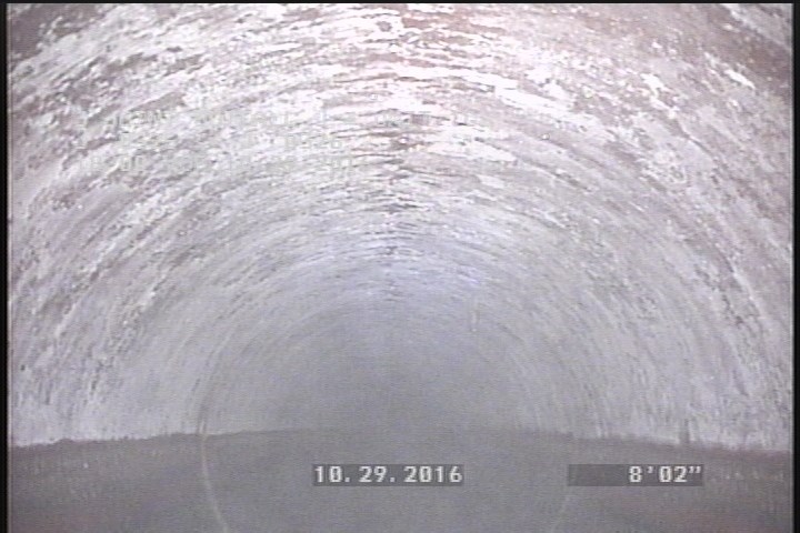 General Observation - THIN WHITE BUILDUP OR COATING ON PIPE