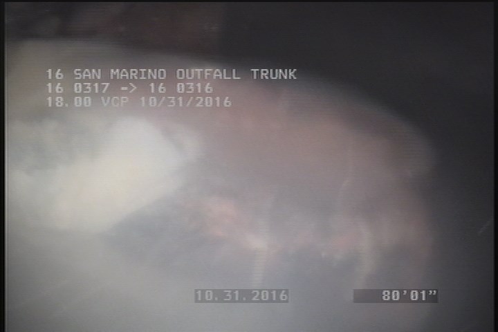 Deposits Settled Other, 10 %of cross sectional area, from 04 to 08 o'clock, , within 8 inches of joint: YES - SECTION OF BRICK