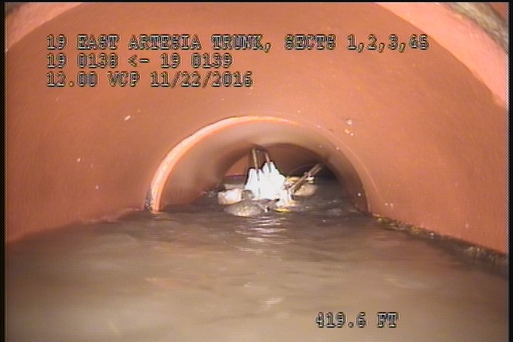 Upstream Manhole, Survey Ends - 1:03 PM, ABANDONED MH.