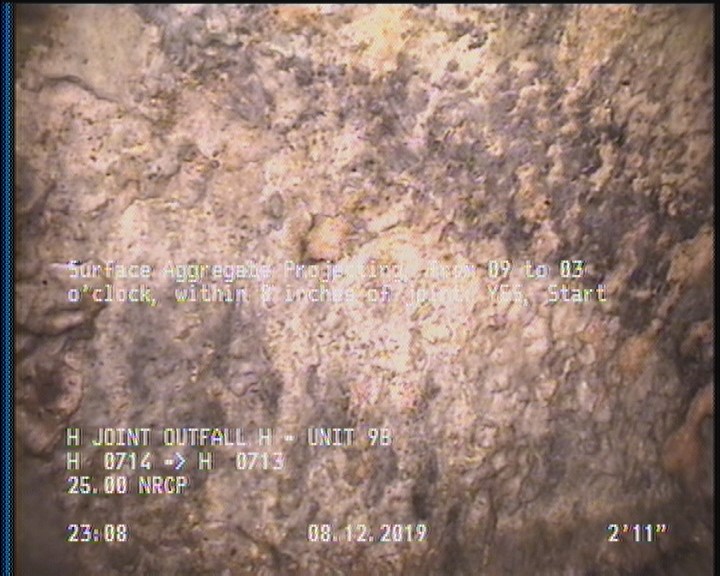 Surface Aggregate Projecting, from 09 to 03 o'clock, within 8 inches of joint: YES, Start