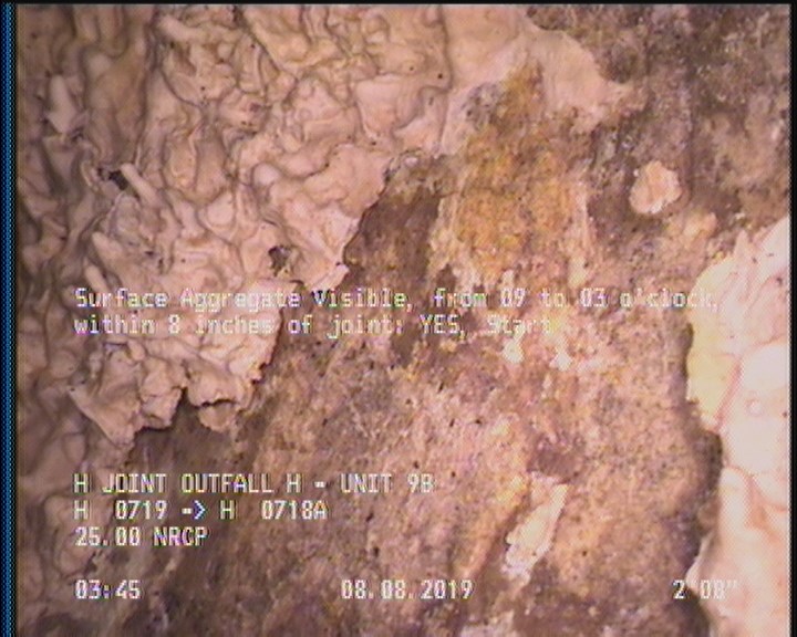 Surface Aggregate Visible, from 09 to 03 o'clock, within 8 inches of joint: YES, Start