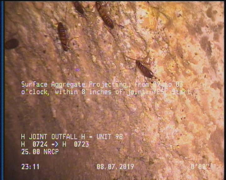 Surface Aggregate Projecting, from 09 to 03 o'clock, within 8 inches of joint: YES, Start