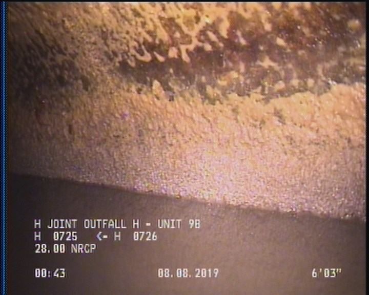 Deposits Attached Grease, 5 %of cross sectional area, from 03 to 09 o'clock, , within 8 inches of joint: YES, Start