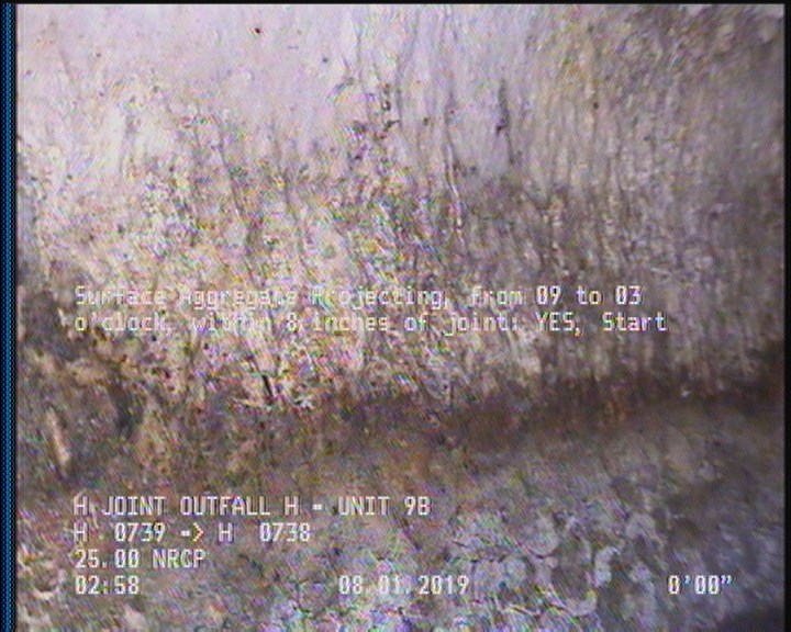 Surface Aggregate Projecting, from 09 to 03 o'clock, within 8 inches of joint: YES, Start